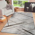 thumbnail image 1 of JV Home Area Rug Stripes Beige 6'6"x10' Washable Carpet Anti Slip, 1 of 6