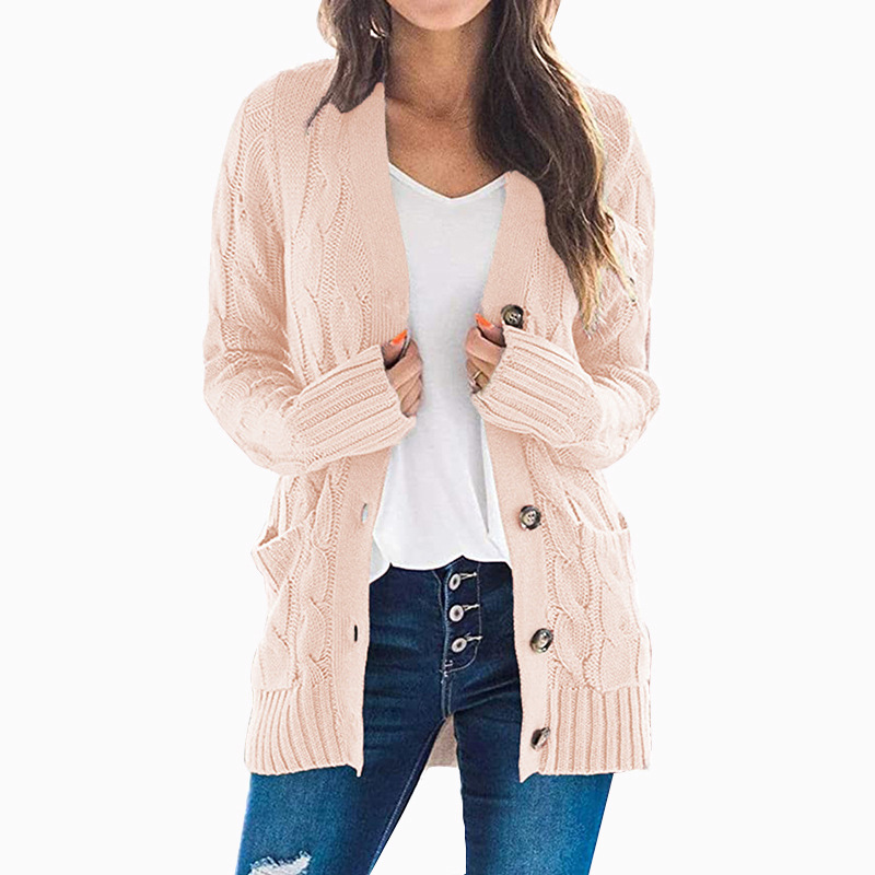CPOKRTWSO Women's Long Sleeve Open Front Chunky Oversized Knitted Sweater Cardigan