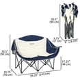 thumbnail image 3 of Outsunny Chaise de Camping Double, Chaise de Camp Rembourrée avec Porte-Gobelets, Bleu Marine, 3 of 10