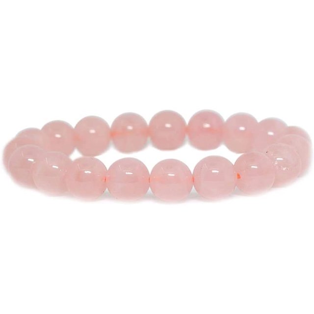 Natural Rose Quartz Gemstone 10mm Round Beads Stretch Bracelet 7 Inch Unisex