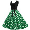 thumbnail image 4 of Kcodviy Robe Vintage d'Été à Pois de Noël pour Femmes, Robe Cocktail pour Femmes, Imprimé, Sans Manches, Décontractée, Soirée, Grande Taille, Robe Patineuse, Fête, Bal, 4 of 5