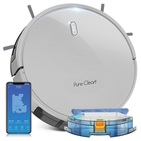 Pure Clean PUCRC675 Aspirateur Intelligent Pure Clean avec Station d'Accueil à Recharge Automatique