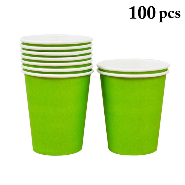 100 Pcs Gobelets en Papier 9oz Gobelets Jetables Gobelets de Fête pour Boire Eau Jus Refroidisseur