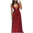 thumbnail image 1 of Fridja Robe Longue Ajustée Sans Dos à Encolure en V pour Femmes, 1 of 7