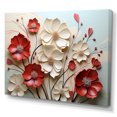 thumbnail image 2 of Designart Décoration Murale d'art Floral, art Mural Floral, Double Étreinte de Fleurs Cramoisies Rouges et Blanches, Grande Toile Murale, 40x30 Pouces, 2 of 5