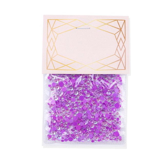 1440 Pieces Glass Crystal Set Flat Back Excellent Gloss Nail Art Rhinestones DIY Handcraft Manicure Accessories Card Making Purple