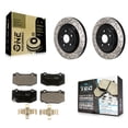 thumbnail image 1 of Transit Auto Rear Coated Drilled Slotted Disc Brake Rotors and Ceramic Pads Kit for Car Chevrolet Camaro Cadillac ATS KDT-101267, 1 of 11