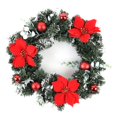 thumbnail image 3 of Christmas Wreath With Battery Powered LED Light String Front Door Hanging Garland Holiday Home Decorations, 3 of 4