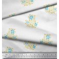 thumbnail image 2 of Soimoi Rayon Fabric Leaves & Floral Block Print Sewing Fabric Yard 56 Inch Wide, 2 of 3