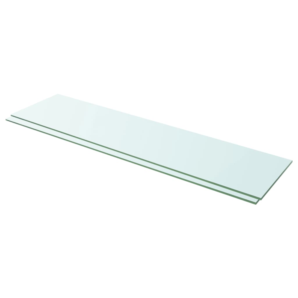 vidaXL Étagères 2 Pcs Panneau en Verre Transparent 100x25 cm