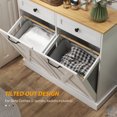 thumbnail image 4 of HOMCOM Tilt Out Laundry Hamper Cabinet with 2 Baskets and 2 Drawers, Black, 4 of 10