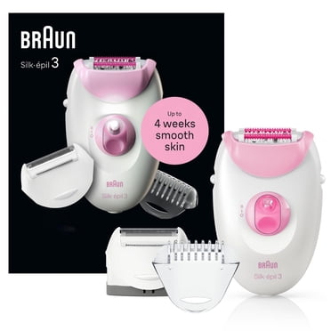 Braun Silk-épil 3-270, Epilator for Women for Long-Lasting Hair Removal, White/Pink