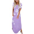 thumbnail image 1 of Ovzne Robes pour Femmes 2025 Robe Mode Robe Décontractée pour Femmes Imprimée à Manches Courtes Col Rond Robe avec Poches Robe Grande Taille Robe à Manches Courtes Imprimée Liquidation, 1 of 4