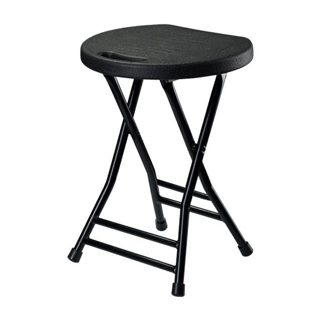 Folding Stool High Stool Camp Stool Furniture Round Stool Camping Chair Foldable black