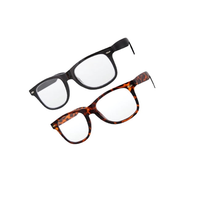 grinderPUNCH Reading Glasses High Strength for Adult Black Tortoise Frame Clear Plastic Lens +4.50