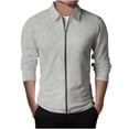 thumbnail image 1 of RXIRUCGD Men's Solid Color Design With Zippered Pockets Long Sleeved Hooded Casual Jacket, Gray, Size: L, 1 of 5