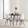thumbnail image 2 of Bouclair Cream Fabric Dining Chair Kitchen Side Chair with Tapered Metal Legs Set Component, 2 of 6