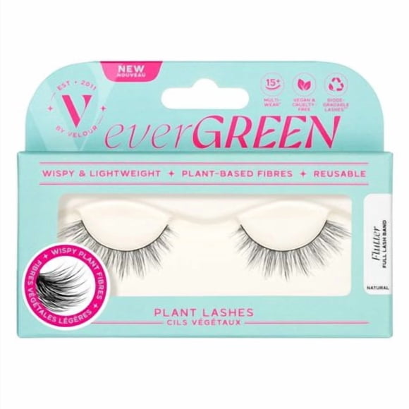 Evergreen Plant Lashes Half Lashes Strip Lashes Natural Wispy Eyelashes Fake Eyelashes Plant Based Fibres Flared & Natural Volume (Flutter) Half Lash
