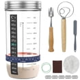 thumbnail image 1 of 9Pcs Sourdough Starter Jar Kit with Scale 730ml Heat Resistant Sourdough Starter Container with Lid Silicone Spatula Thermometer Reusable Glass Fermentation Tank for Sourdough Baking, 1 of 8