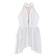 thumbnail image 3 of RUNQHUI Robe de Danse Lyrique pour Filles Enfants Sans Manches Dos Nu Justaucorps Brillant avec Strass Blanc 16, 3 of 5