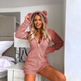 thumbnail image 2 of Summer Romper Long Sleeve Hooded Jumpsuit Pajamas Casual Winter Warm Rompe Sleepwear Pantsuit Rompers, 2 of 7