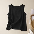 thumbnail image 2 of HVOBTTY Womens Summer Comfy Sport Soft Basic Solid Color V Neck Loose Sleeveless Lightweight Versatile Daily Tank Top Black ,L, 2 of 4