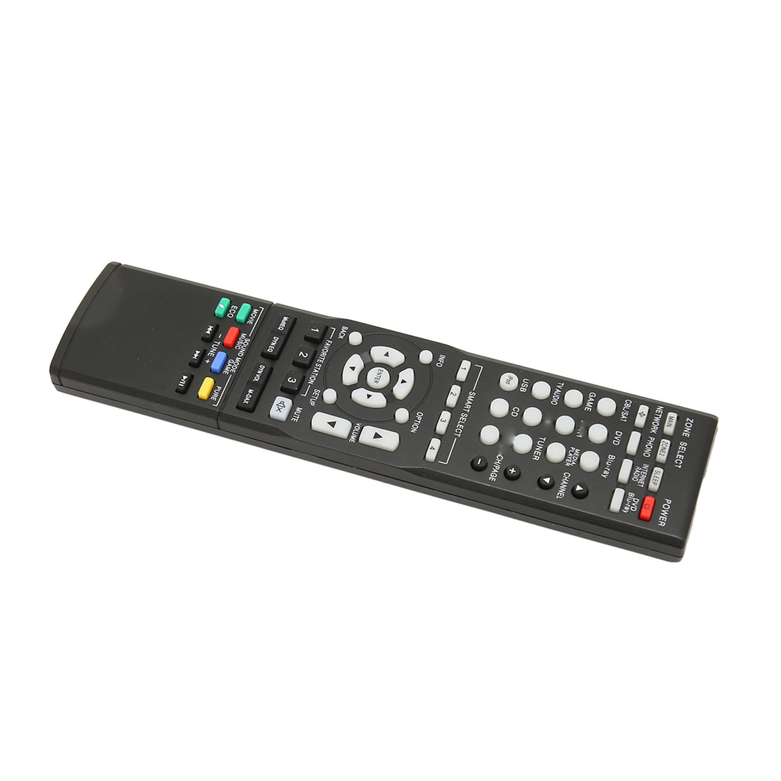 AV Surround Receiver Remote, AAA Battery Powered ABS Shell Multi Function RC018SR Remote Control Universal  for NR1504