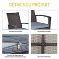 thumbnail image 4 of CoSoTower Outdoor PE Rattan Rocking Chair, Garden Glider Rocking Chair, Wicker Patio Chair Set with Armrest and Cushion, Grey, 4 of 7