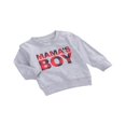 thumbnail image 3 of Chandail à Col Rond à Manches Longues pour Bébé Garçon « Mama‘s Boy », Chandail Molletonné, Haut, T-Shirt, Blouse, Noir, 0-6 Mois, 3 of 7