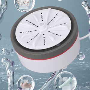 Mini laveuse, USB Petit linge portable pour les voyages d'affaires, lave-linge réglable en temps opportun pour les sous-vêtements, les vêtements de bébé, serviettes, chaussettes ou vaisselle à fruits