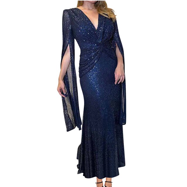 Gspmoly Robes d'Été, Robe de Fête à Paillettes Personnalisée pour Femmes, Couleur Unie, Ajustée et Moulante, Robes Formelles pour Femmes en Liquidation