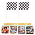 thumbnail image 3 of CIMAXIC fruit pick Pack of 100 Racing Flag Toothpicks Checkered Flag Picks Appetizer Toothpicks Fruit Sticks for Cocktail Party - Black and White,1.38"X0.98"X2.56", 3 of 5