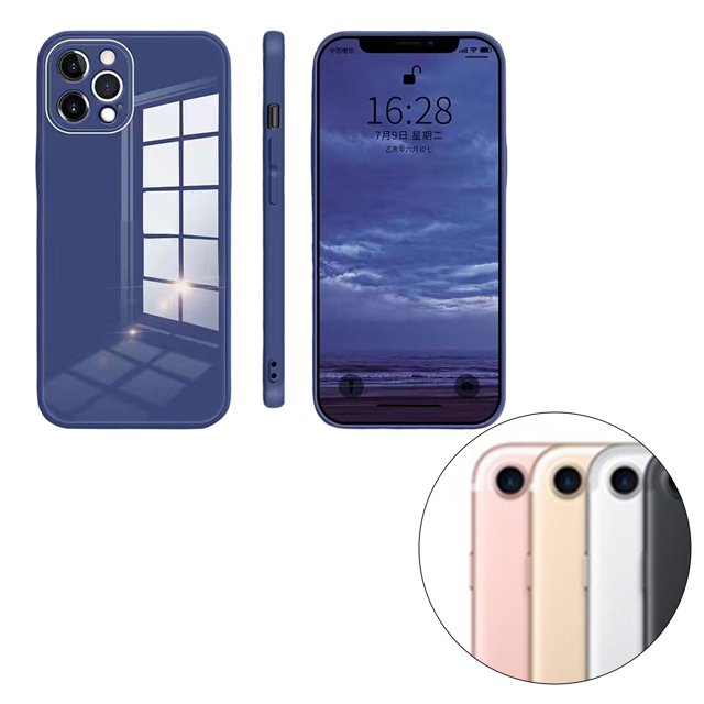ziyahi Glass Back Phone Covers with Solid Color Full Rugged Bumper Anti-Slip Design for Iphone 7P/8P/7/8/XS Max/XR/X/XS