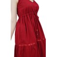 thumbnail image 2 of Bimba Robe d'Été Longue Maxi à Cordon à la Taille à Bretelles Spaghetti pour Femmes, 2 of 9