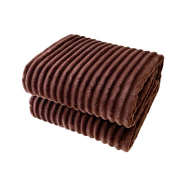 Coffee 100Cm All-Purpose Fleece Blanket Quick-Dry Ribbed Surface Microfiber Indoor Outdoor Use #02CJf