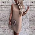 thumbnail image 1 of Gspmoly Robes pour Femmes, Mode Femmes Couleur Col Rond Dos Nu Sans Manches Robe Confortable Décontractée Robes de Travail pour Femmes jusqu'à 65 % de Rabais, 1 of 1