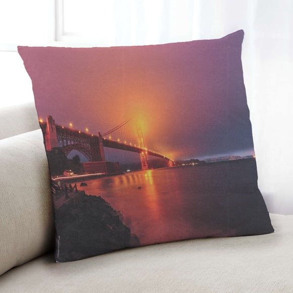 Ahgly Company Sites Golden Gate Bridge Indoor Throw Pillow, 18 inch by 18 inch