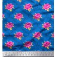 thumbnail image 1 of Soimoi Moss Tissu Georgette Motif Quatrefoil, Imprimé Feuilles & Roses au Mètre 42 Pouces de Large, 1 of 3