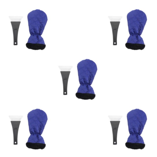 relayinert 2pcs Gloved Ice Scraper Safe On Windshields Durable ABS Ensures Longevity blue 5Set