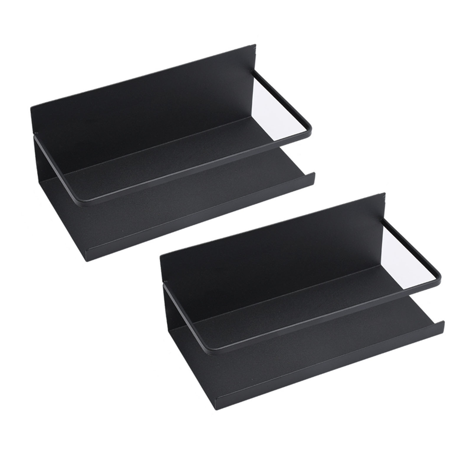 ZPSHYD Lot de 2 étagères de Rangement Magnétiques pour Réfrigérateur à épices - Solution de Rangement Multifonctionnelle Noire pour Cuisine