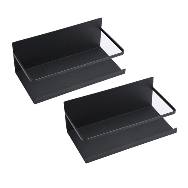 ZPSHYD Lot de 2 étagères de Rangement Magnétiques pour Réfrigérateur à épices - Solution de Rangement Multifonctionnelle Noire pour Cuisine
