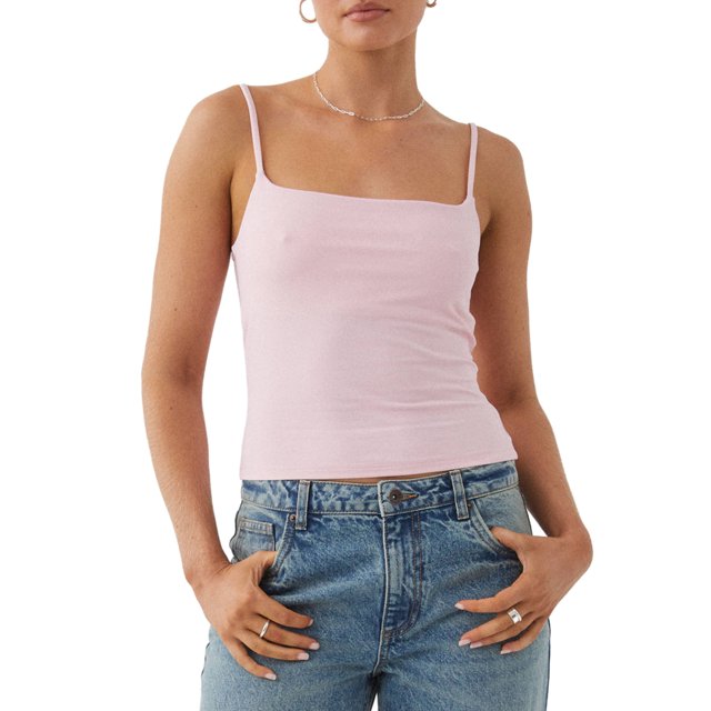 FAROOT Women Crop Camisole Solid Color Summer Backless Spaghetti Strap Tank Tops Sleeveless T-Shirt