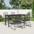 thumbnail image 1 of vidaXL Ensemble de Salle à Manger de Jardin 5 Pcs Rotin PVC Noir, 1 of 5