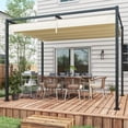 thumbnail image 2 of Outsunny 10' x 7' Patio Pergola with Retractable Canopy, Cream White, 2 of 10