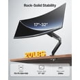 thumbnail image 4 of monTEK Support de Bras pour Moniteur Simple pour Écrans de 17 à 32 Pouces, Support de Moniteur de Bureau en Acier Robuste avec Ressort Mécanique, Mouvement Complet Réglable Moniteur, 4 of 9