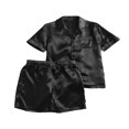thumbnail image 4 of Men Summer Pajamas Set  Solid Color Button Top+Short Pants Sleepwear, 4 of 6