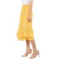 thumbnail image 4 of Unique Bargains Women's Floral Print Elastic Waist Ruffle Hem Midi Skirt, 4 of 8