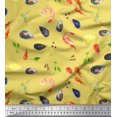 thumbnail image 1 of Soimoi Rayon Fabric Gemstone,Lemon Slice & Prawns Food Decor Fabric Printed Yard 42 Inch Wide, 1 of 1