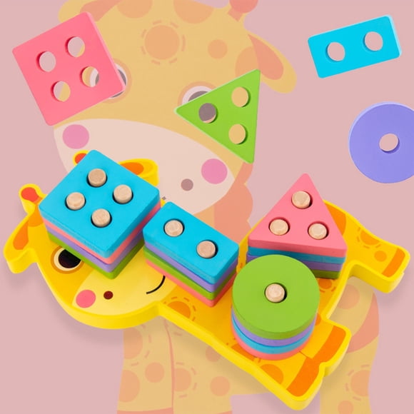 Pretend Play Toys for Toddlers Dress Up,Educational Toy for 1 Year Boys Girls,Animals Shape Sorting Toy for Toddlers with Wooden Blocks Enhances Hand-Eye Coordination Shape Matching and Mental Skills