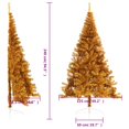 thumbnail image 4 of vidaXL Artificial Half Christmas Tree with Stand Gold 240 cm PET, 4 of 5
